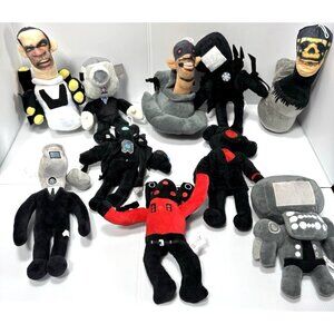 Skibidi Toilet Plush Titan TV Man 10pc Stuffed Doll Toys Lot Skibidi Characters